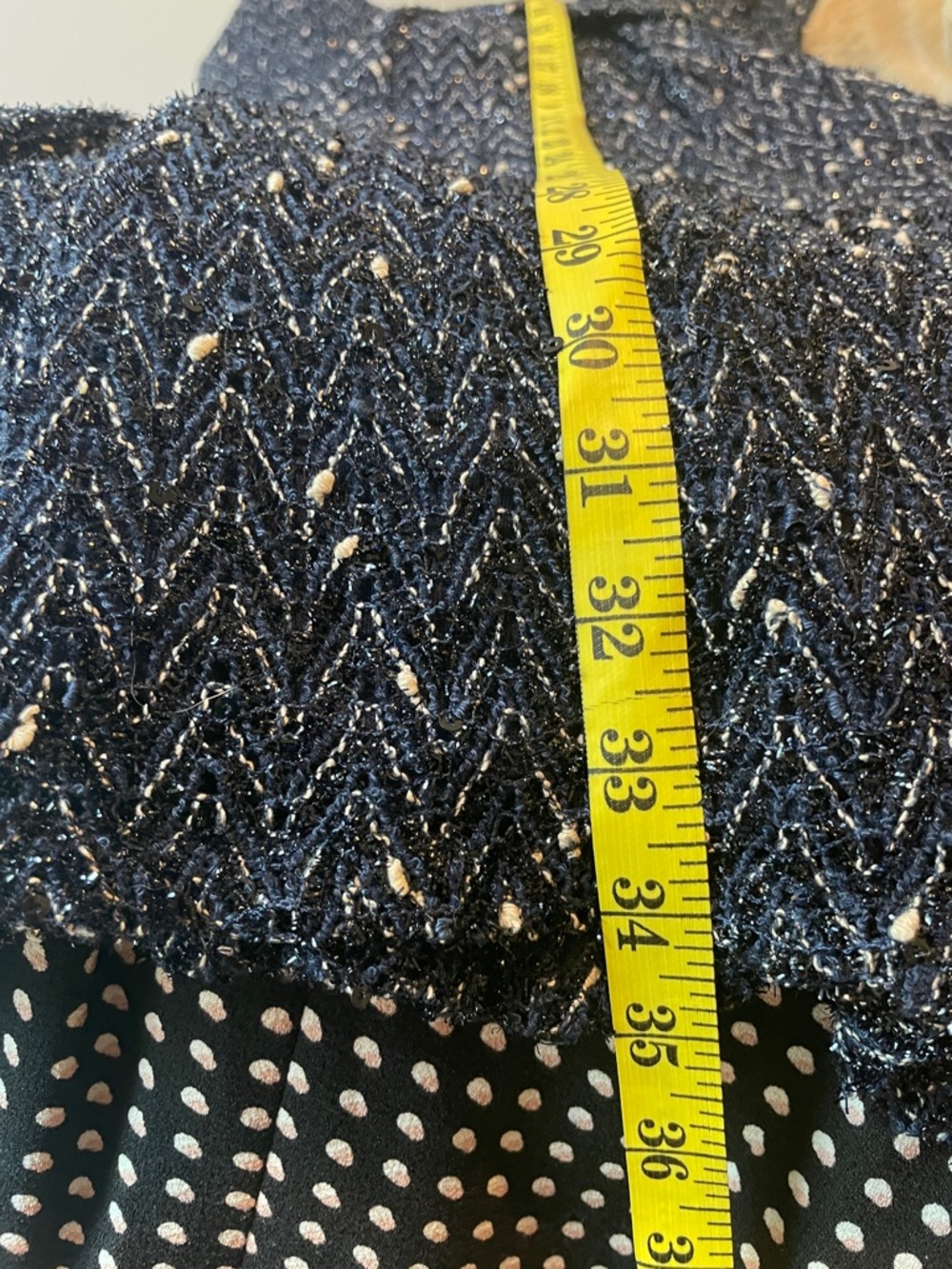 Eva Franco Navy Metallic Tweed Dress - Picture 6 of 8
